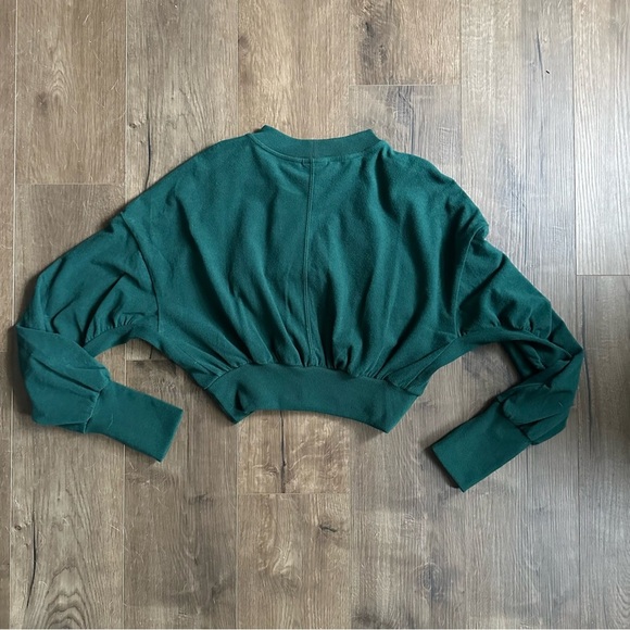 NWT Sweaty Betty Delight Luxe Fleece Pullover Sweatshirt Retro Green - Small - Picture 6 of 13
